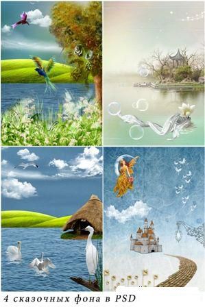 4 fairy backgrounds in PSD 4 PSD 2480 3543 300 dpi 170 Mb
