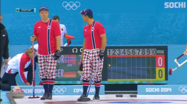 XXII Зимние Олимпийские Игры 2014  Круговой турнир  Сессия 4  Мужчины  Норвегия - Германия  НТВ+.avi