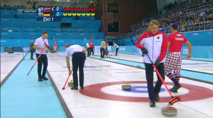 XXII Зимние Олимпийские Игры 2014  Круговой турнир  Сессия 4  Мужчины  Норвегия - Германия  НТВ+.avi