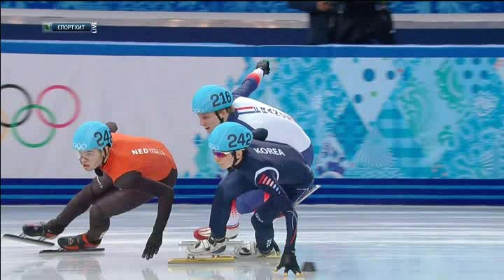 XXII Зимние Олимпийские Игры 2014  Шорт-трек  Мужчины  1500 метров  Финал  Награждение  НТВ+.avi_201