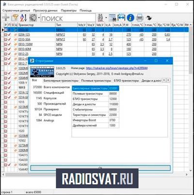 Справочник по транзисторам, диодам, стабилитронам и тиристорам 3.9.0.25 Full/Lite x86+x64 (ENG, RUS, UKR)