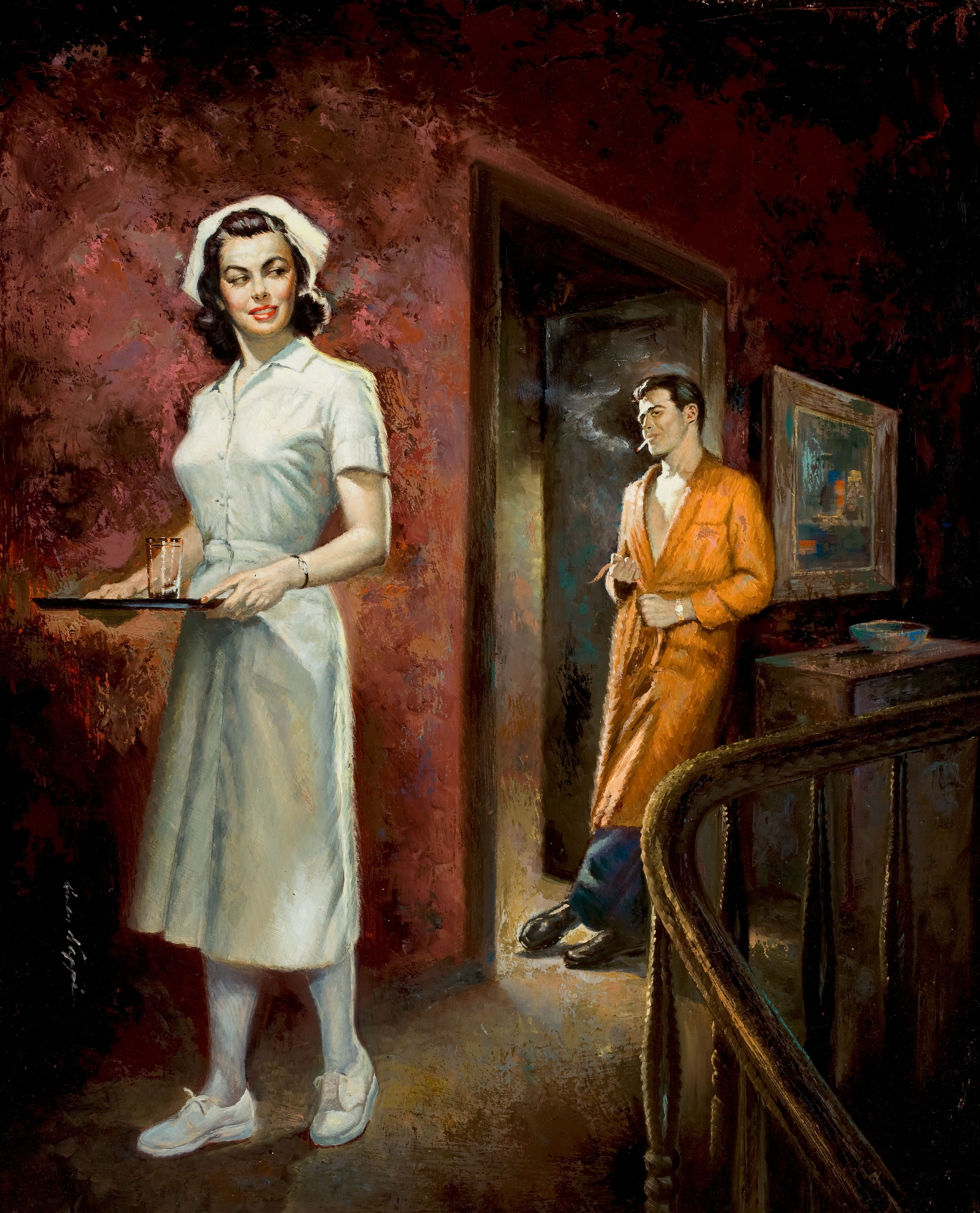Private Nurse, paperback digest cover, 1952.jpg.