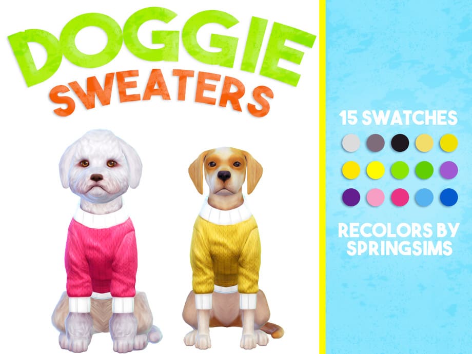 Свитер large dog sweater  для собак от SpringSims1 для Симс 4