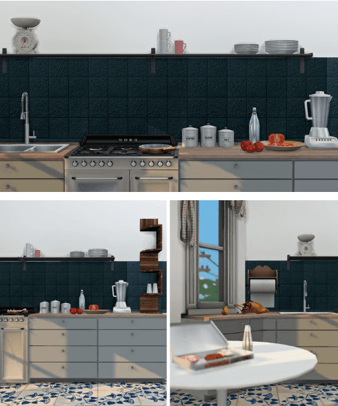 Вставки в обои Kitchen Backsplashes #2 от Cherry-sims для Симс 4