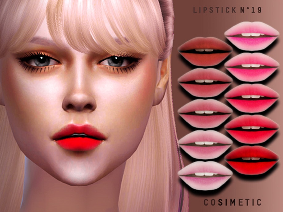Помада Lipstick N19 от cosimetic  для Симс 4