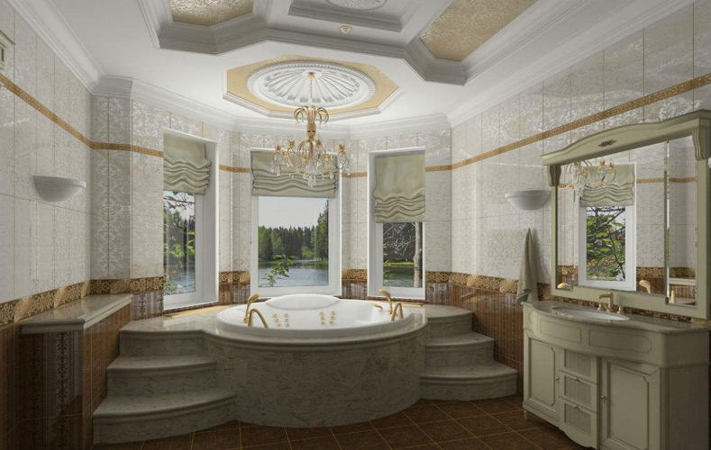 Роскошные ванны в классическом стиле: виды и особенности купелей