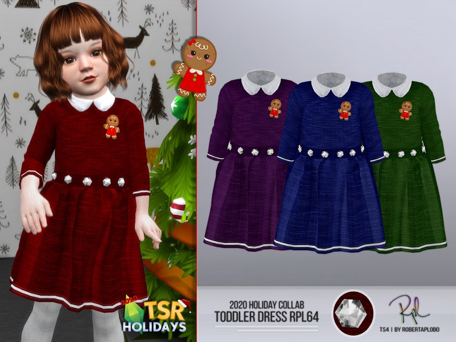 Платье Holiday Wonderland RPL64 от RobertaPLobo для Симс 4