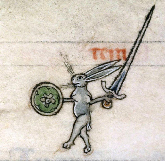 Почему на средневековых рисунках зайцы изощренно убивают рыцарей? 