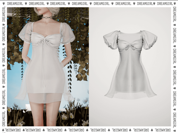 Платье LAYERED SHORT DRESS от DREAMGIRL для Симс 4