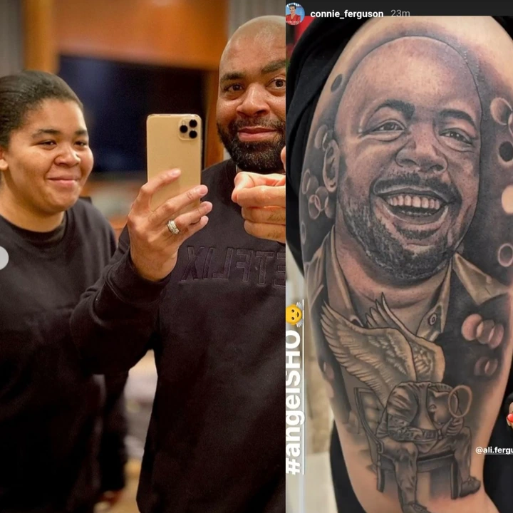 Connie Ferguson&ffcc66;s daughter Ali, gets a tattoo of her father on ...