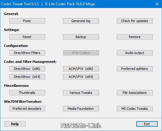 K-Lite Codec Pack 16.6.0 Mega/Full/Standard/Basic [En]