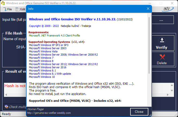 Windows and Office Genuine ISO Verifier 11.10.26.22 Portable [En]