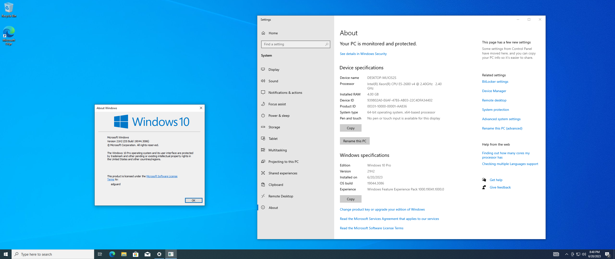 Microsoft Windows 10.0.19044.3086, Version 21H2 (Updated June 2023) - Оригинальные образы от Microsoft MSDN [En]
