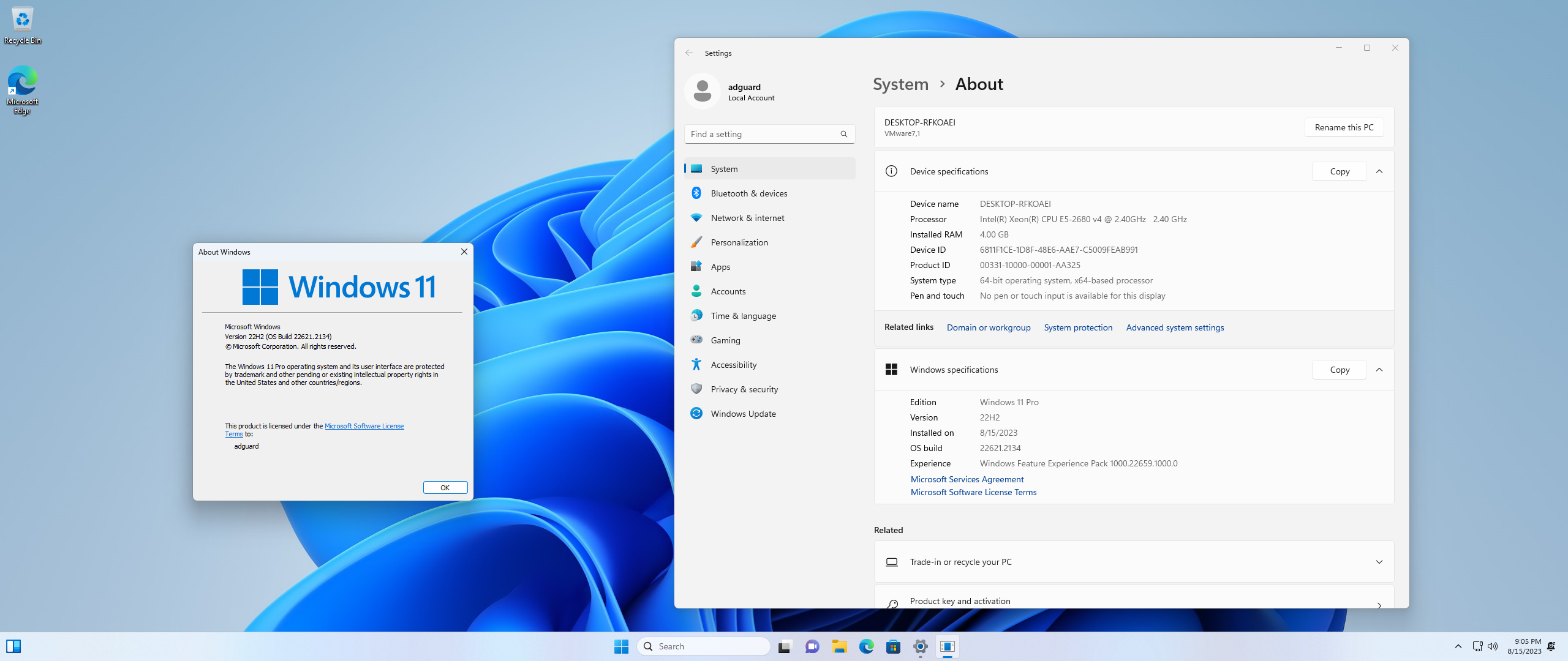 Microsoft Windows 11 [10.0.22621.2134], Version 22H2 (Updated August 2023) - Оригинальные образы от Microsoft MSDN [En]