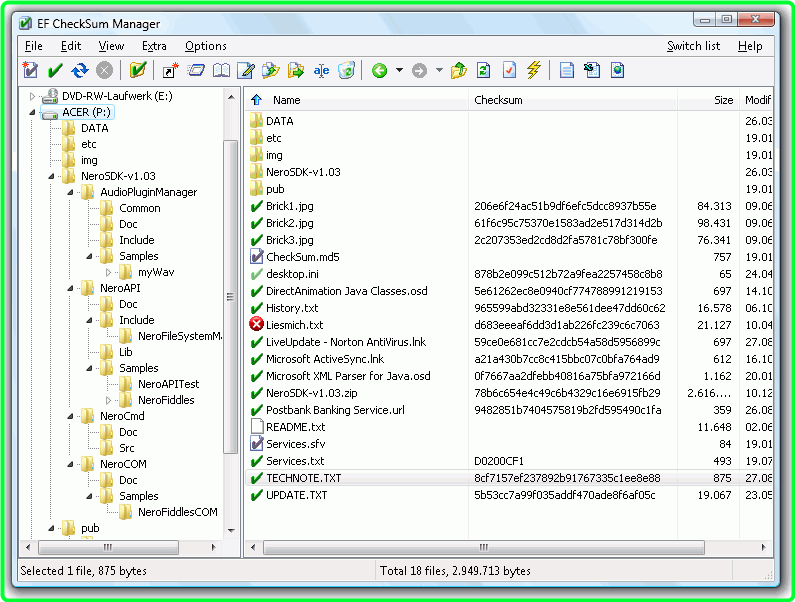 EF CheckSum Manager 24.03 Multilingual 818bbb9402cec7e5eb4fe12174a98409