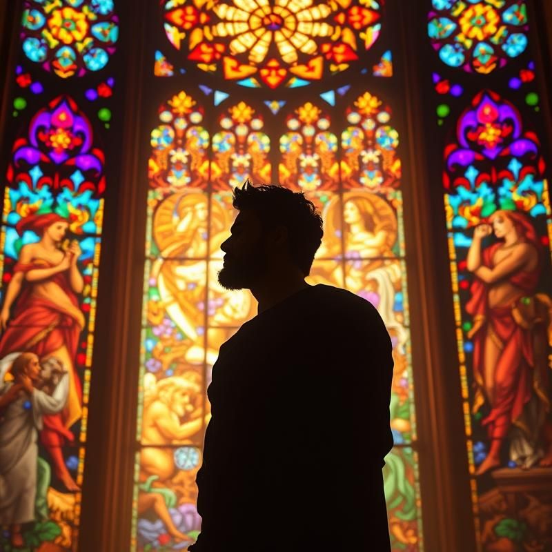 stained glass style AI art