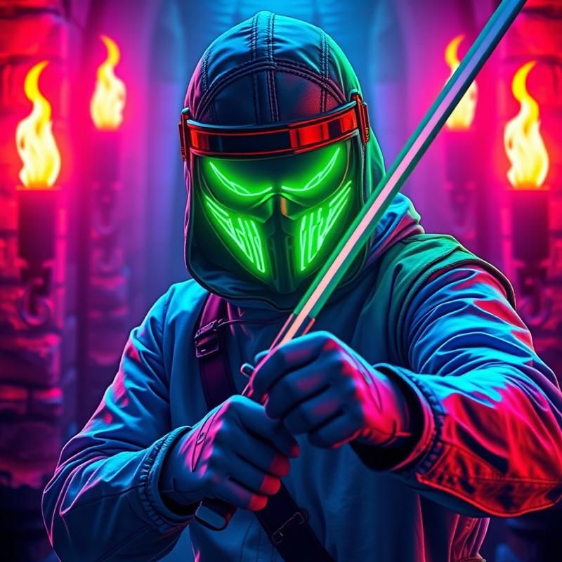 neon art style AI art