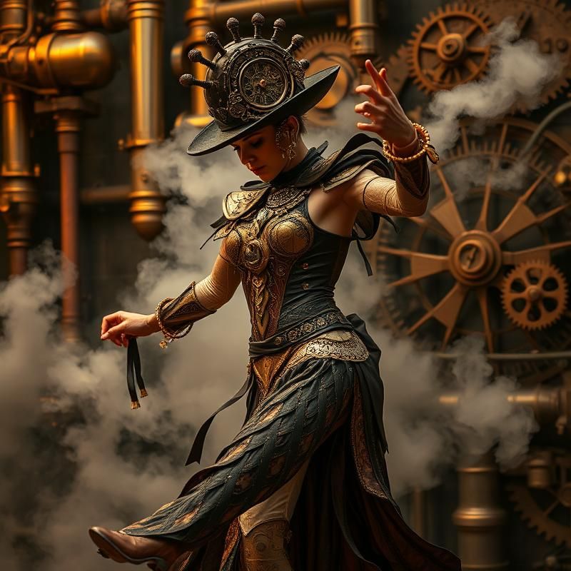 steampunk style AI art