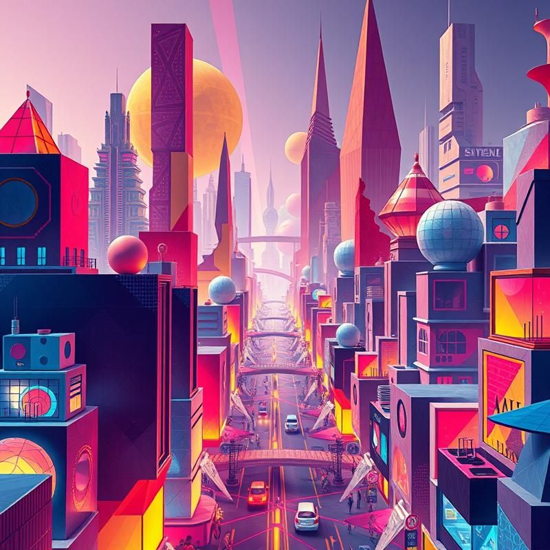 geometric style AI art