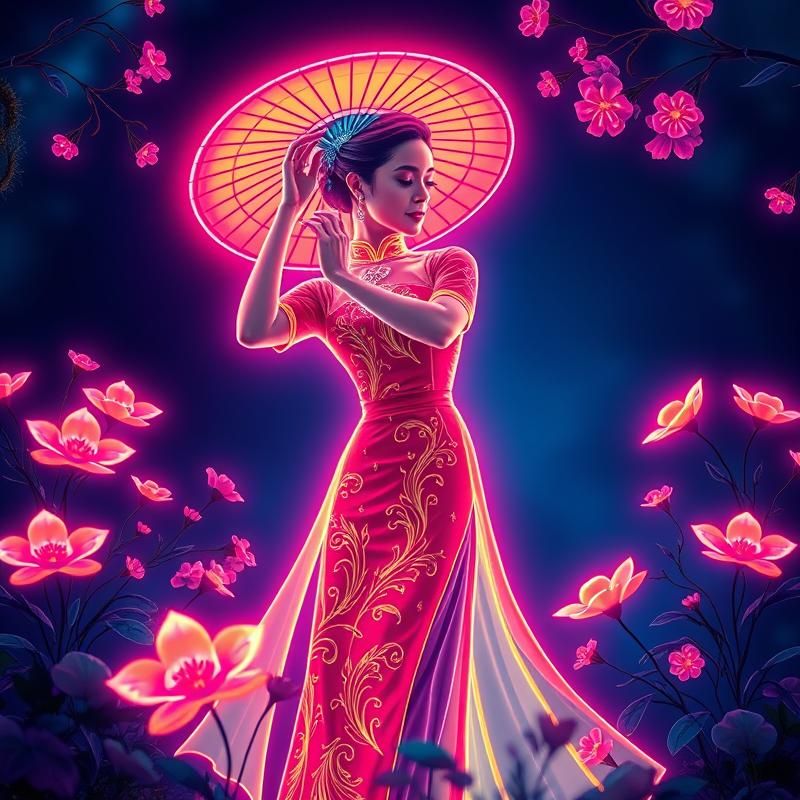 neon art style AI art