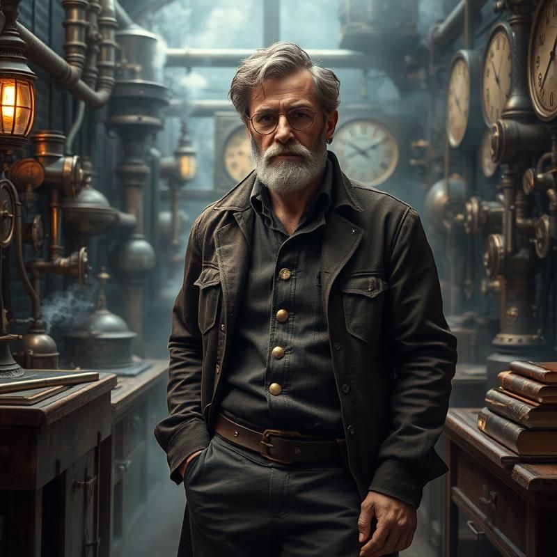 steampunk style AI art