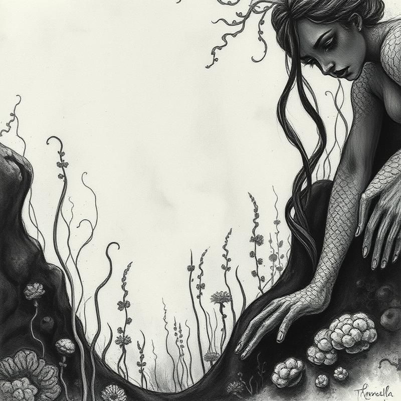 charcoal drawing style AI art
