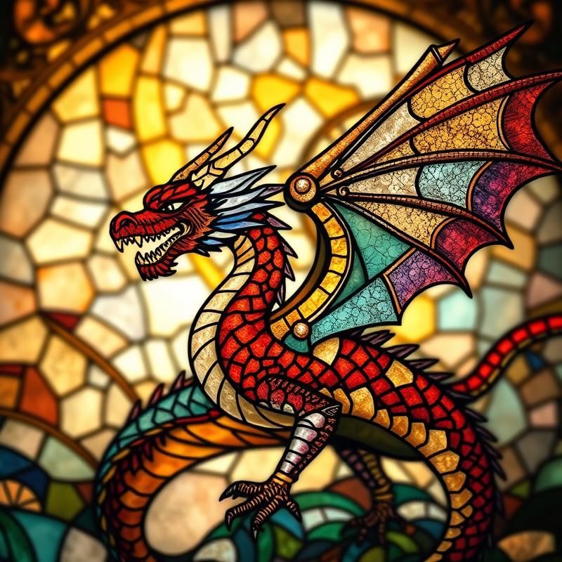 stained glass style AI art