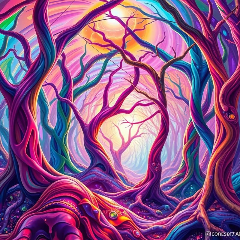 psychedelic style AI art
