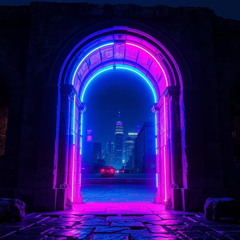 neon art style AI art