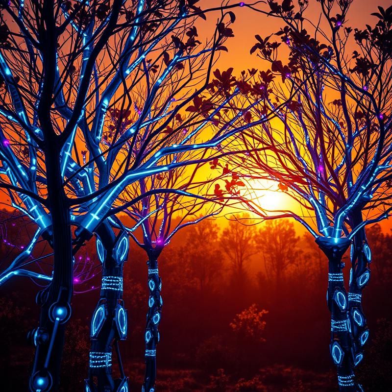 neon art style AI art