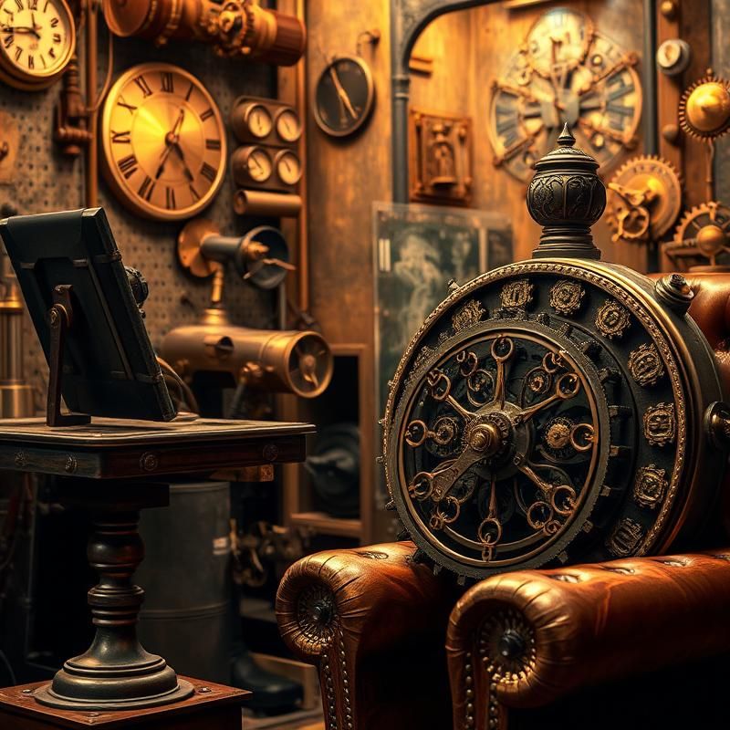 steampunk style AI art