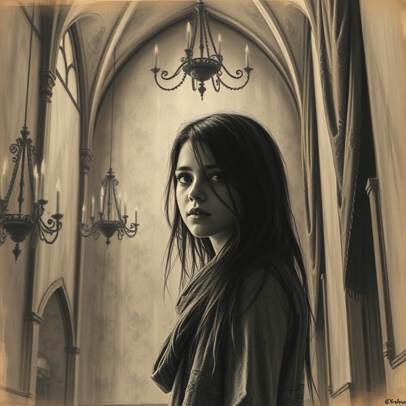 charcoal drawing style AI art