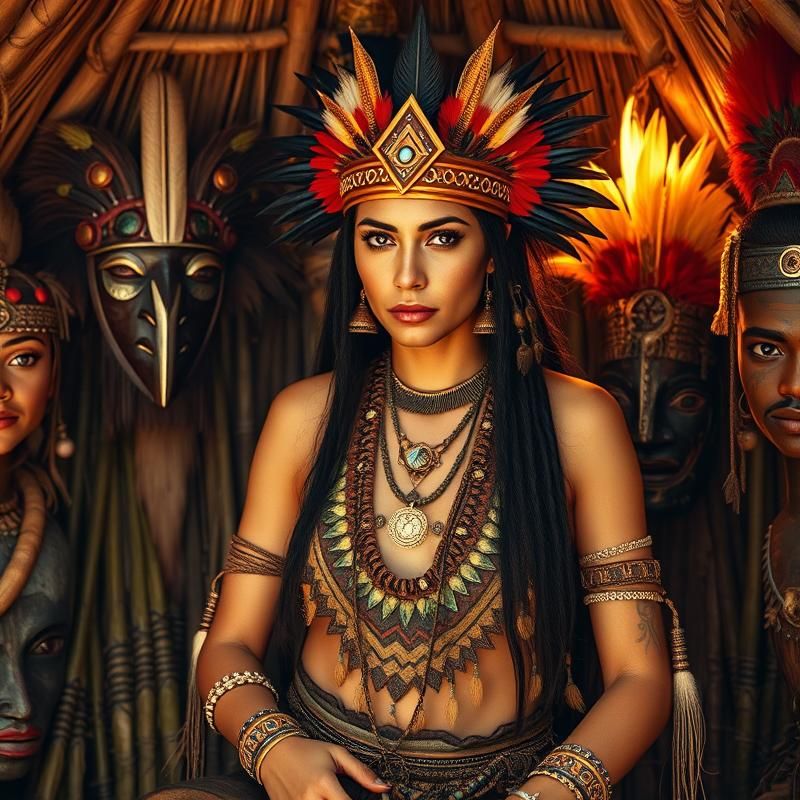 tribal style AI art