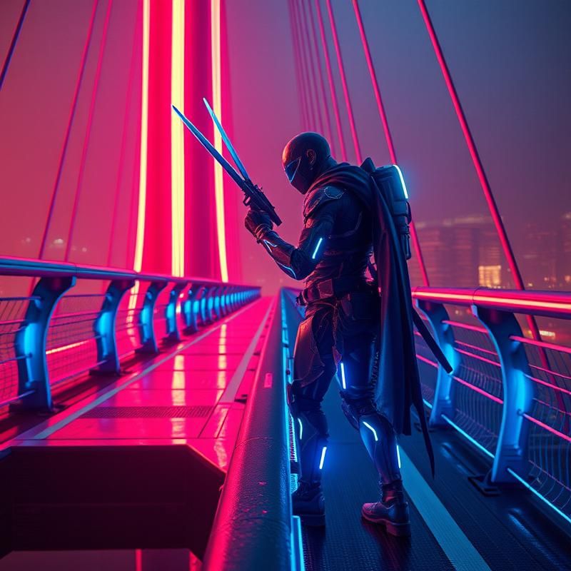 synthwave style AI art