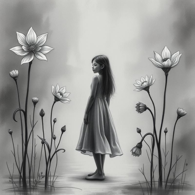 charcoal drawing style AI art