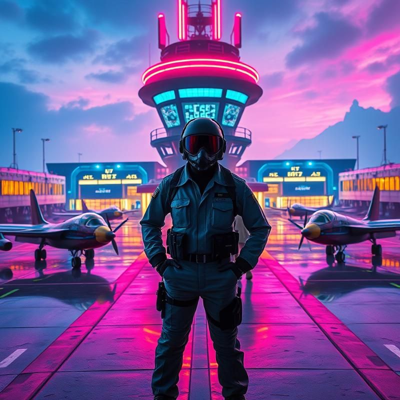synthwave style AI art