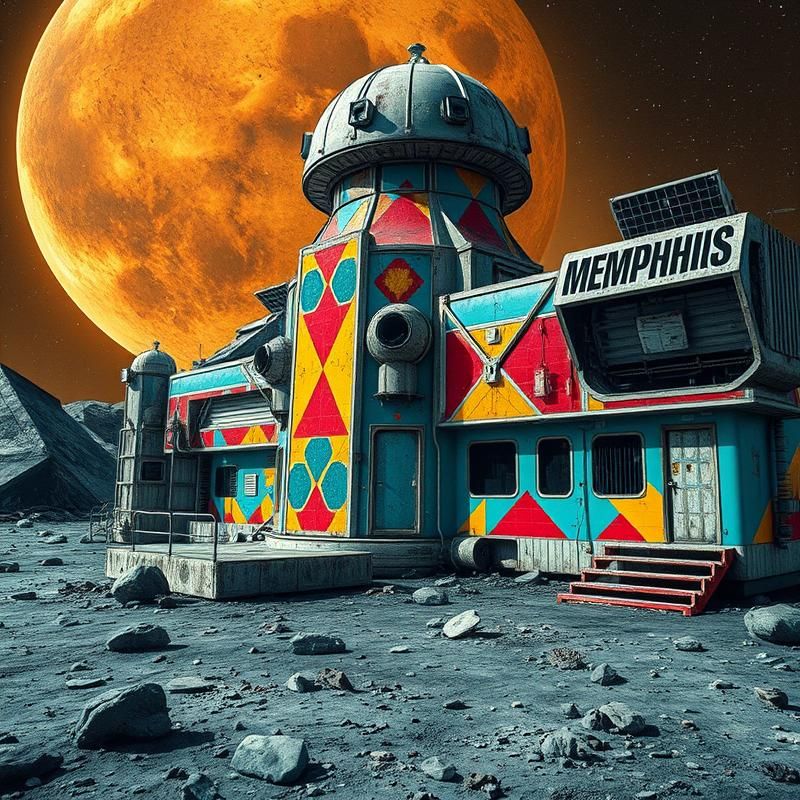 memphis design style AI art