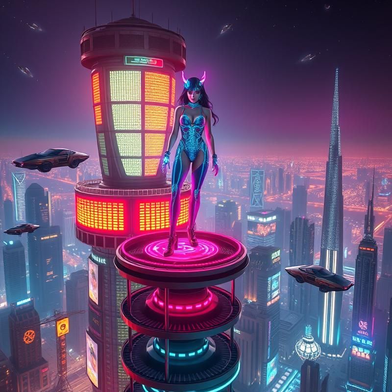 synthwave style AI art
