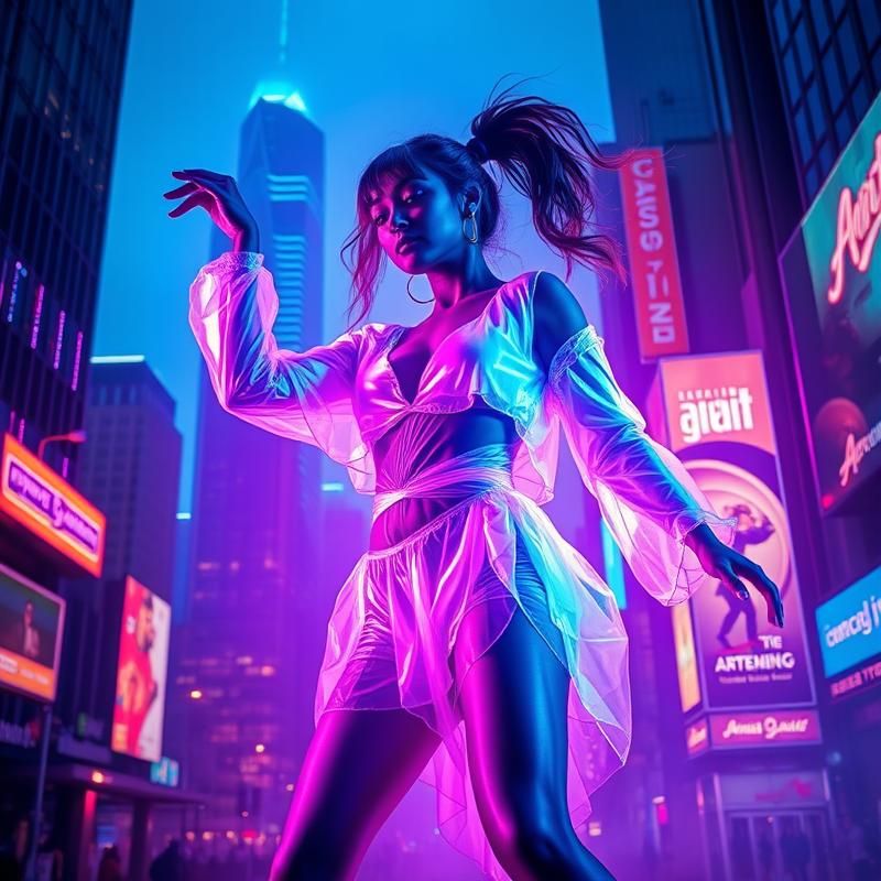 neon art style AI art