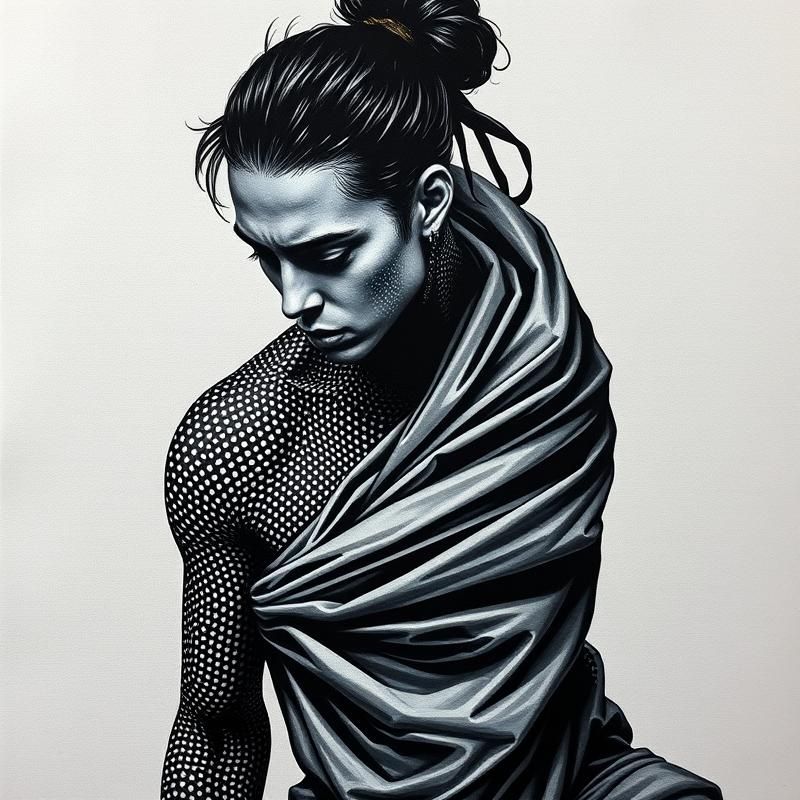 dot work style AI art