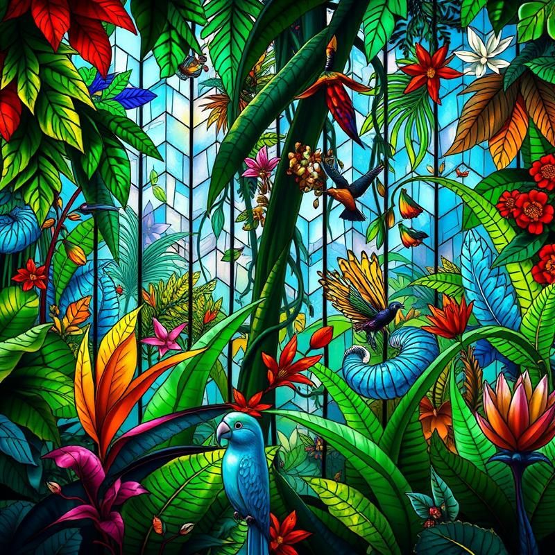 stained glass style AI art