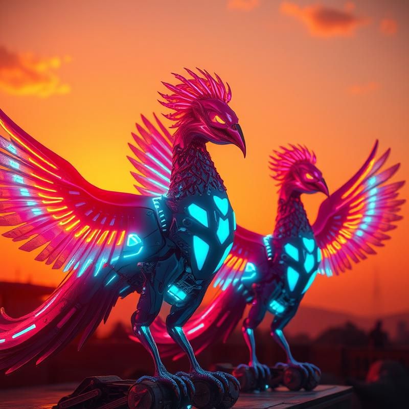 neon art style AI art