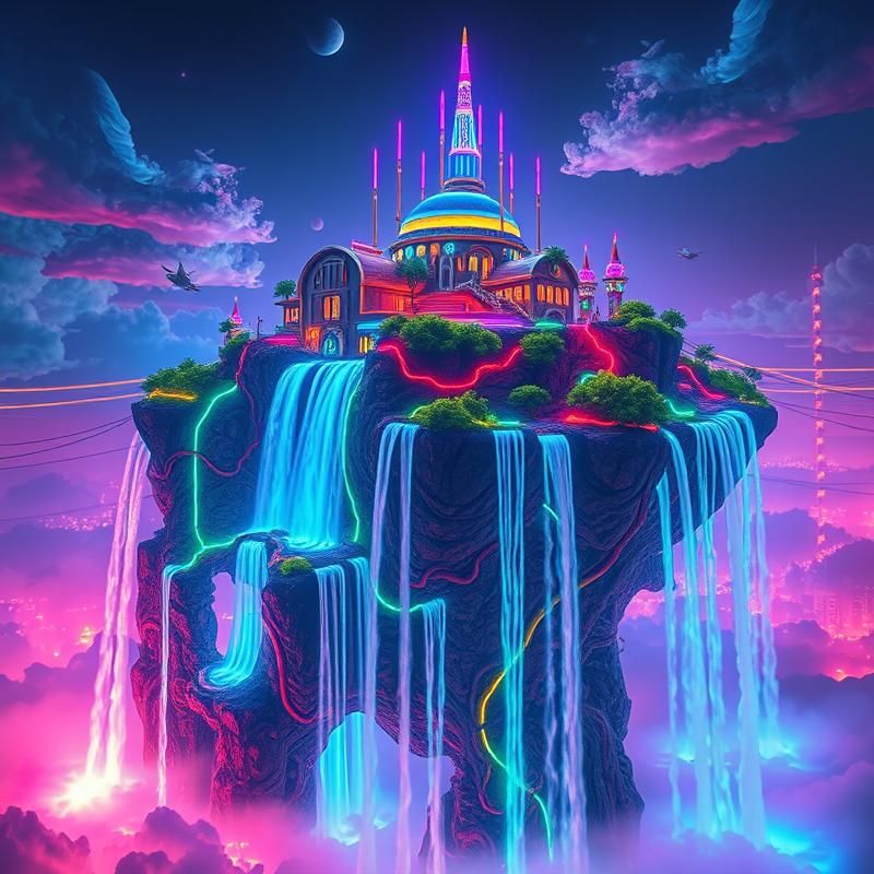 neon art style AI art