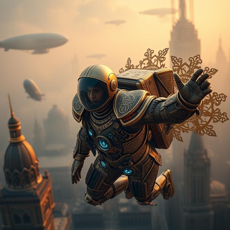 steampunk style AI art