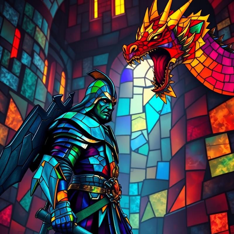 stained glass style AI art