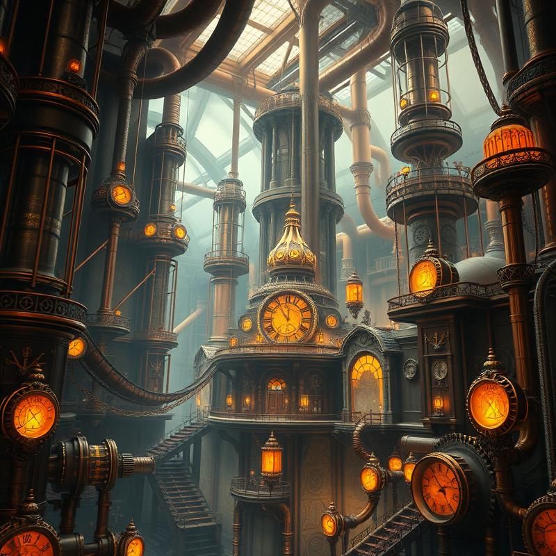 steampunk style AI art