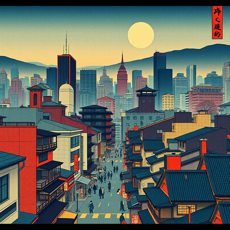 ukiyo-e style AI art