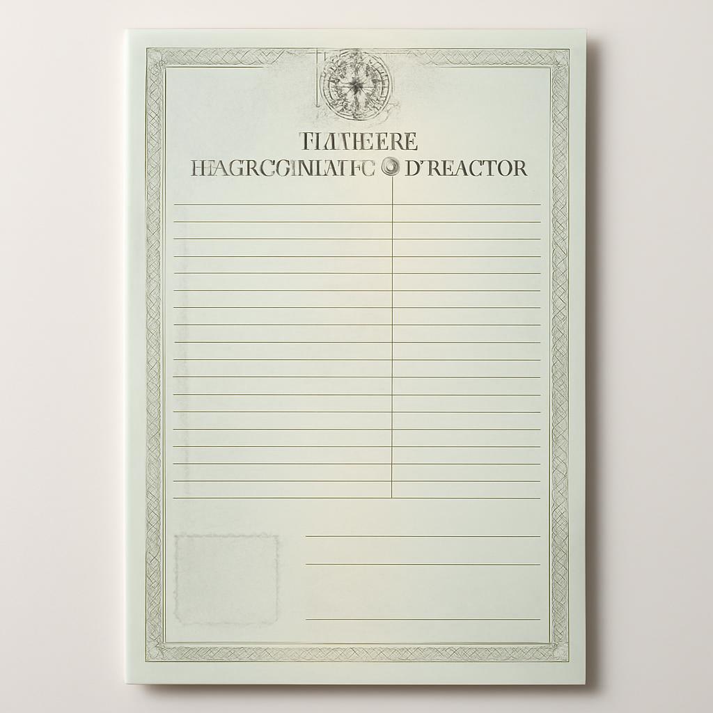 Образец пустого бланка Паспорта Транспортного Средства