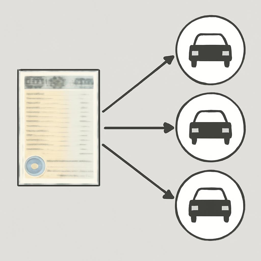 Схематичное изображение связи одного ПТС с несколькими СТС на протяжении жизни автомобиля