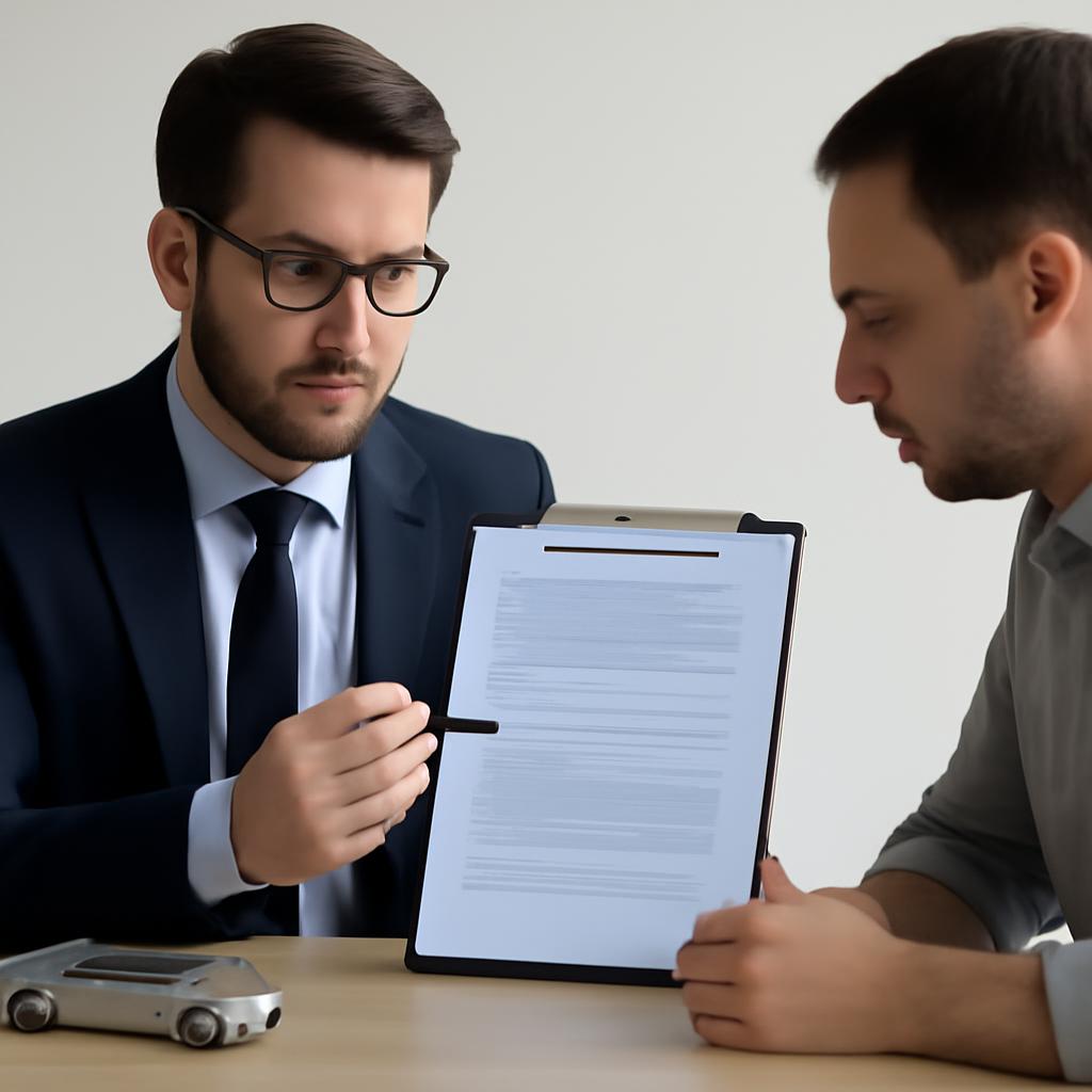 Юрист консультирует клиента по пунктам договора купли-продажи автомобиля